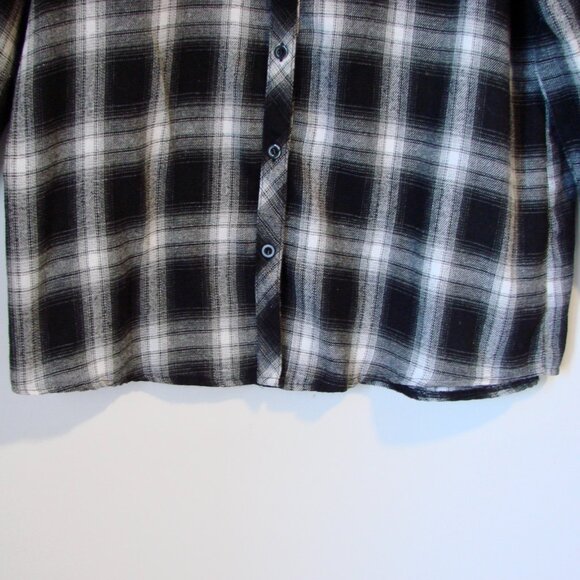 PrettyLittleThing Black and White Checked Oversized Shirt Dress Tunic Medium - Picture 12 of 13